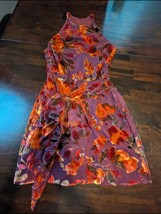 Amanda Uprichard Dresses & Skirts - Amanda Uprichard Selah Dress, Sorrel Burnout, Women's XS, Plum/Orange